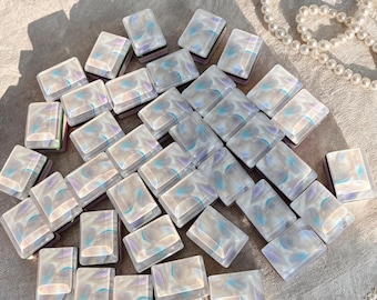 Iridescent Cloud Shell Art Marbled American Mahjong Set with Gift Box,  160pcs