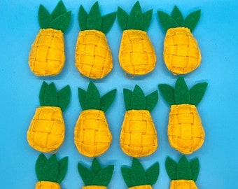 Handmade Felt Pineapple Mini Ornaments