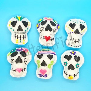 Handmade Felt Sugar Skull Mini Ornaments image 3