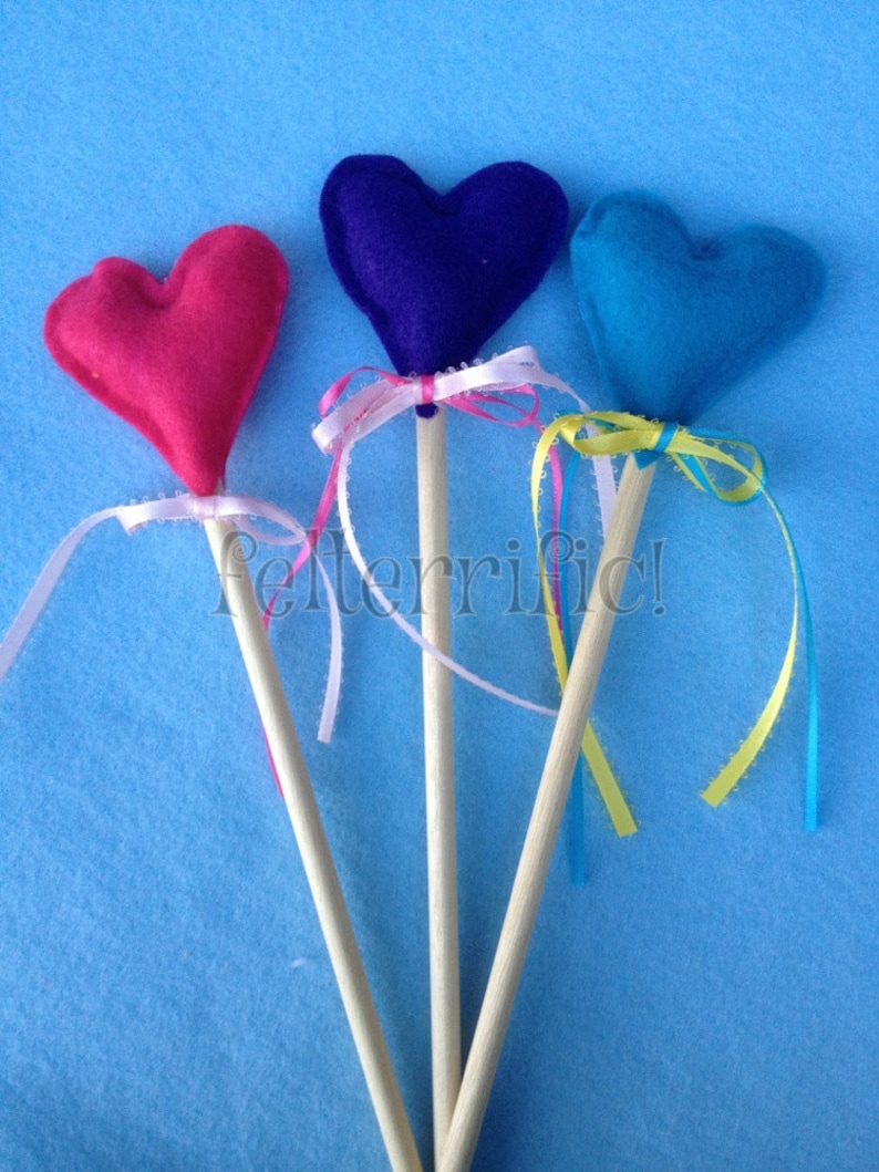 One Felt Fairy Princess Wand Star or Heart image 2