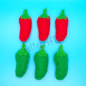 Handmade Felt Chili Pepper Ornaments image 1
