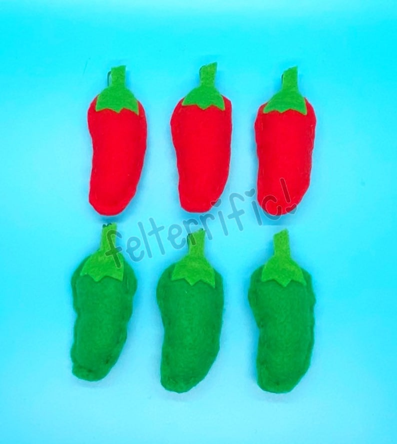 Handmade Felt Chili Pepper Ornaments image 1