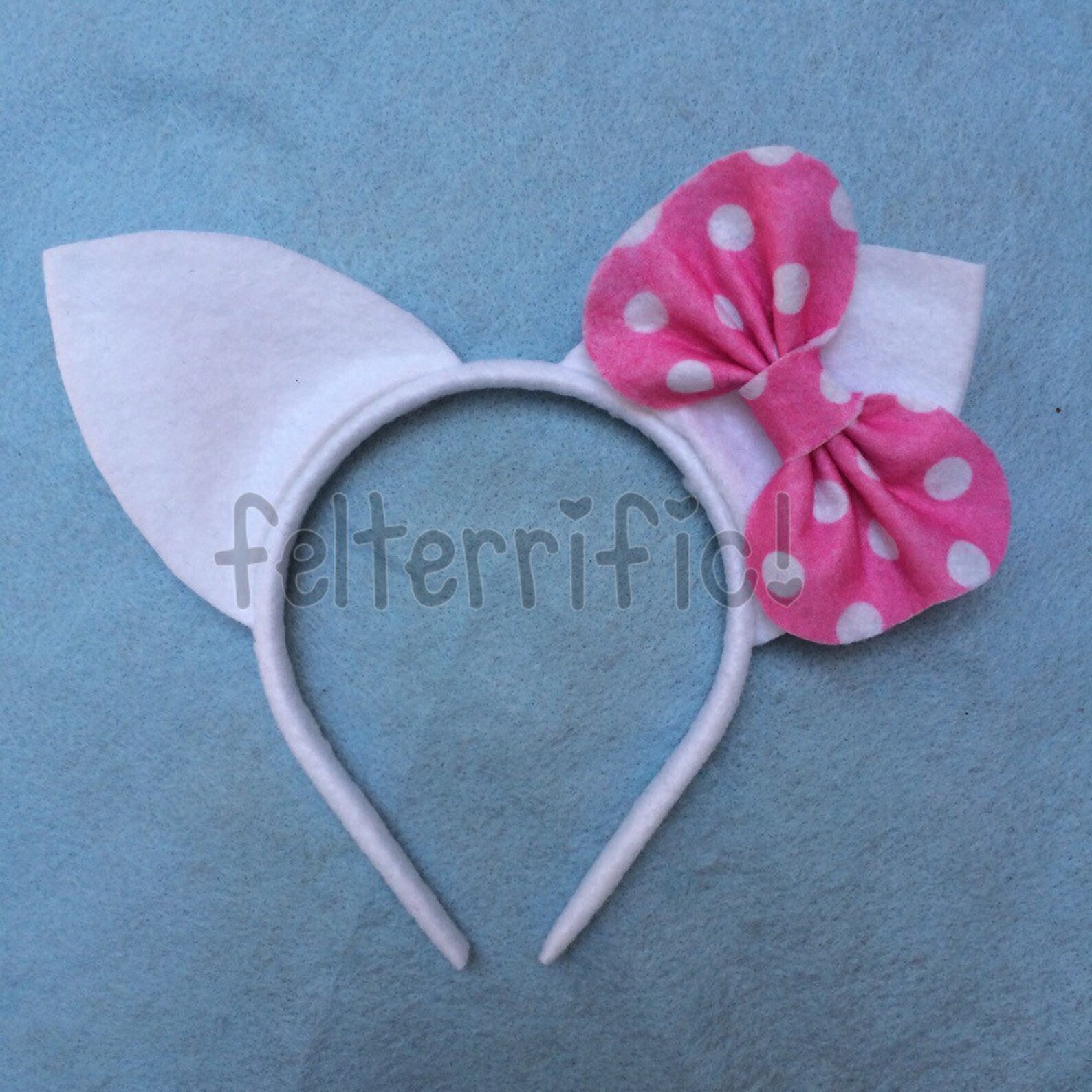 Handmade Cat Ears With Bow Headband Etsy