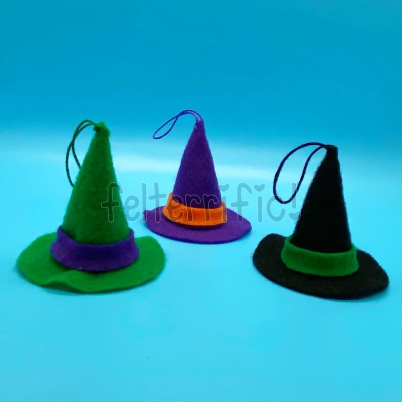 Handmade Felt Witch Hat Mini Ornaments image 2