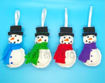 Handmade Felt Snowman Ornaments