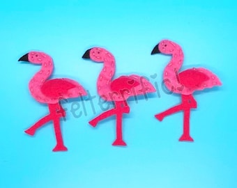 Handmade Felt Mini Flamingo Ornaments Choose 3 6 or 12 pieces