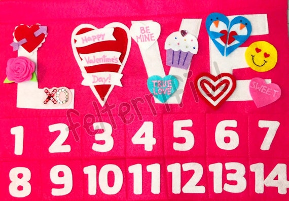 Includes 14 Pockets Party and Holiday Home Decor Valentine Countdown Calendar