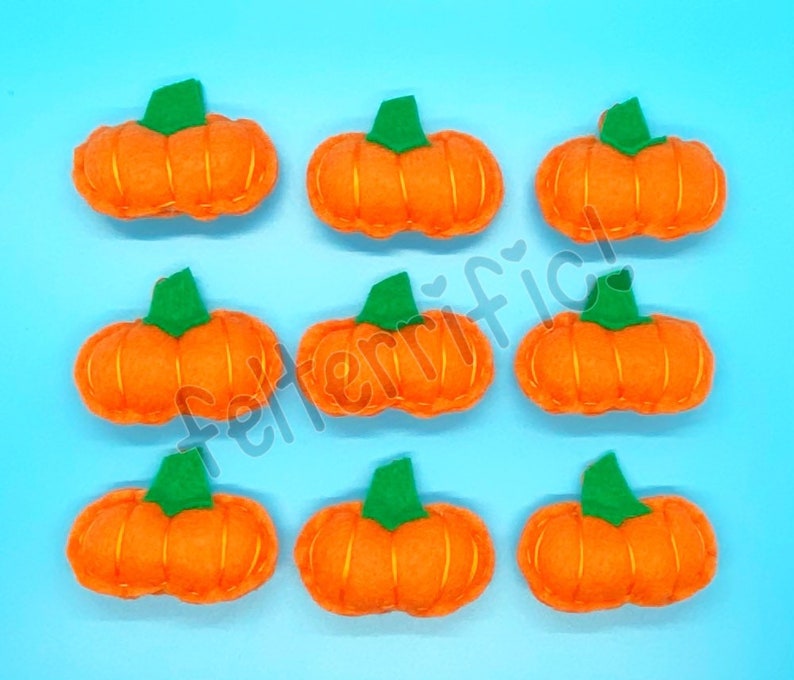 Handmade Felt Mini Pumpkin Ornaments image 1