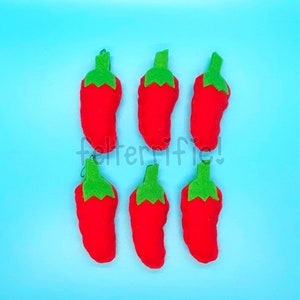 Handmade Felt Chili Pepper Ornaments image 2