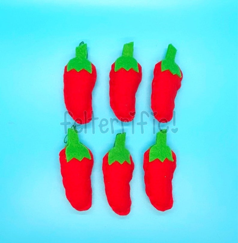 Handmade Felt Chili Pepper Ornaments image 2