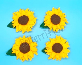 Handmade Felt Mini Sunflower Ornaments