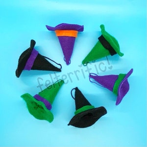 Handmade Felt Witch Hat Mini Ornaments image 1