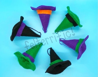 Handmade Felt Witch Hat Mini Ornaments