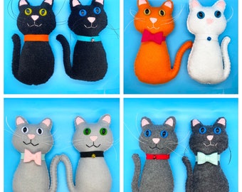 Adopt-a-Cat Handmade Felt Stuffed Cat Ready To Ship