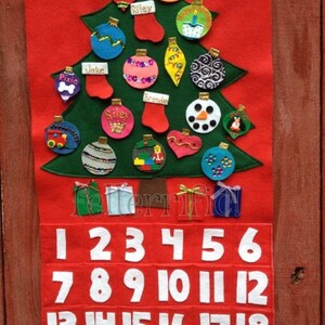 Handmade Christmas Tree Holiday Countdown Advent Calendar image 2