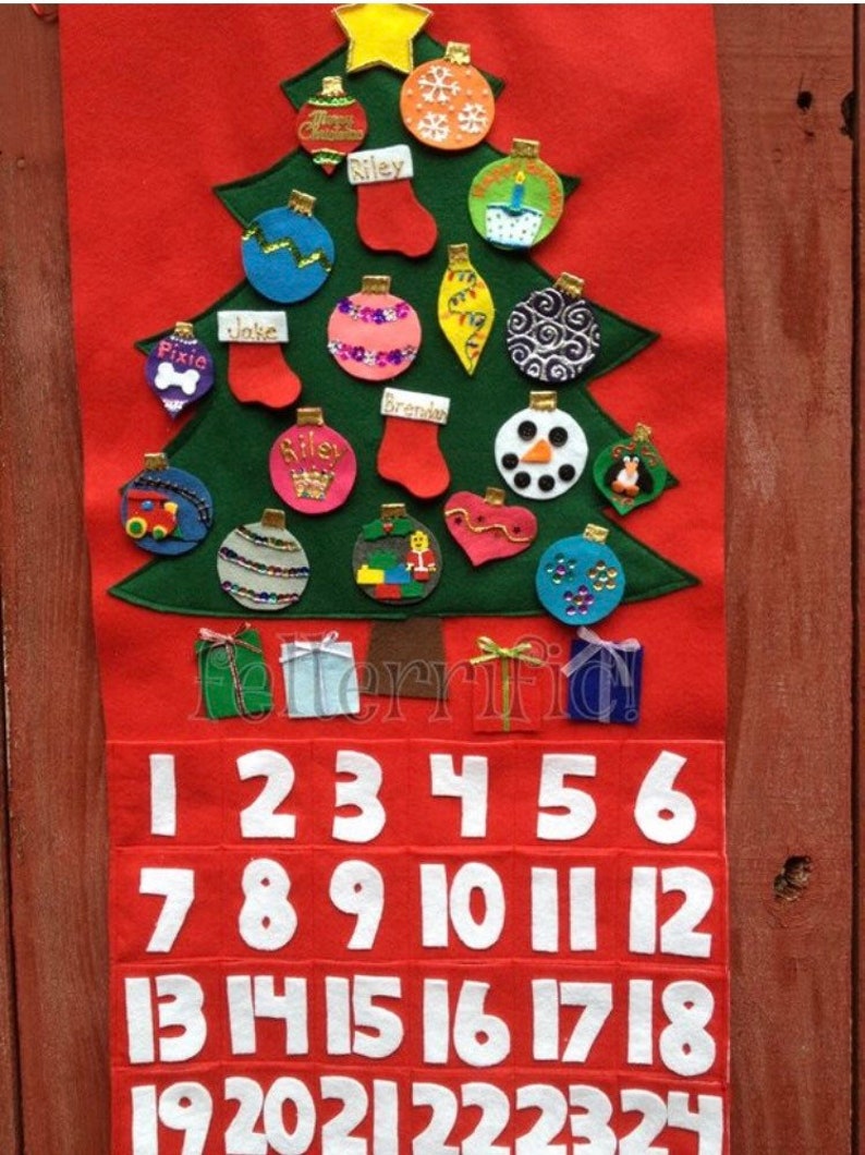 Handmade Christmas Tree Holiday Countdown Advent Calendar image 2