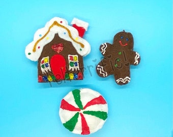 Handmade Felt Gingerbread Ornaments