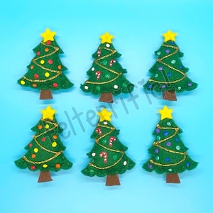 Handmade Felt Mini Christmas Tree Ornaments image 1