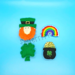 Handmade Felt Mini St Patricks Day Leprechaun Ornaments image 1