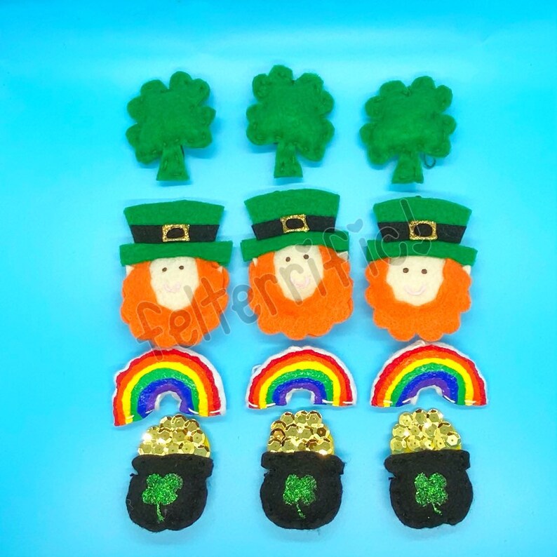 Handmade Felt Mini St Patricks Day Leprechaun Ornaments image 2
