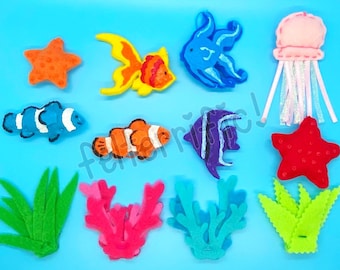 Handmade Felt Tropical Fish Mini Ornaments