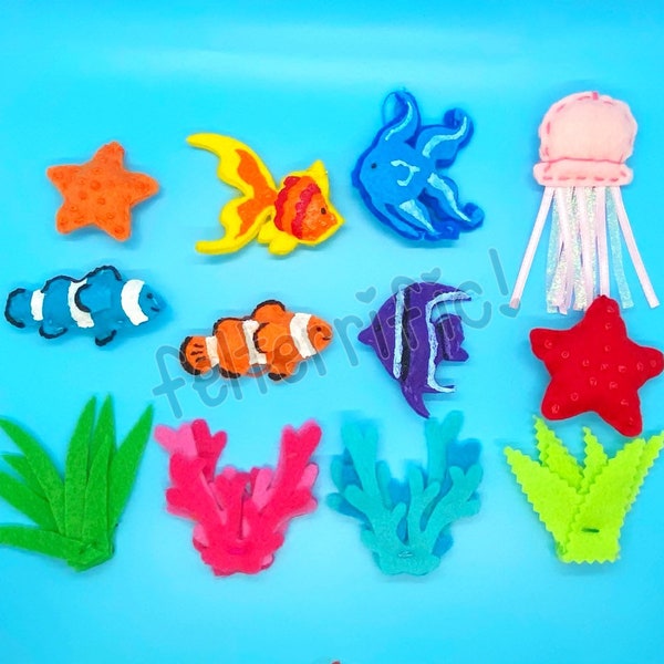 Handmade Felt Tropical Fish Mini Ornaments