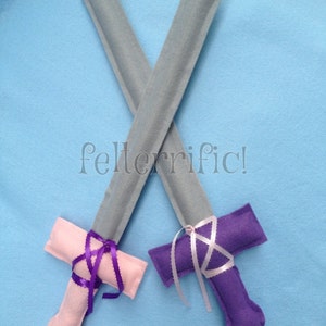 Set of 2 Handmade Felt Play Swords