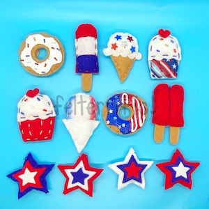 Handmade Felt Patriotic Treats Ornaments