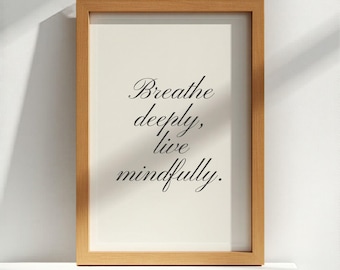 Zen Wall Art Print | Drink Water Mind Your Business Glow Up | Digital Download | Printable Wellness Decor