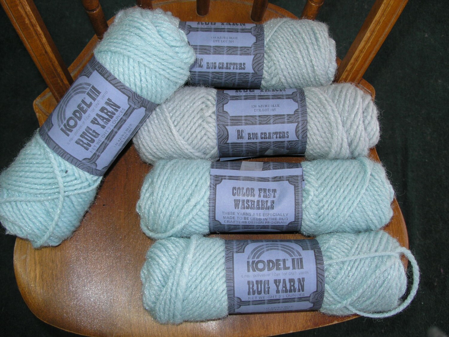 4 Skeins Rug Crafter Kodel Polyester Rug Yarn Azure Blue Etsy