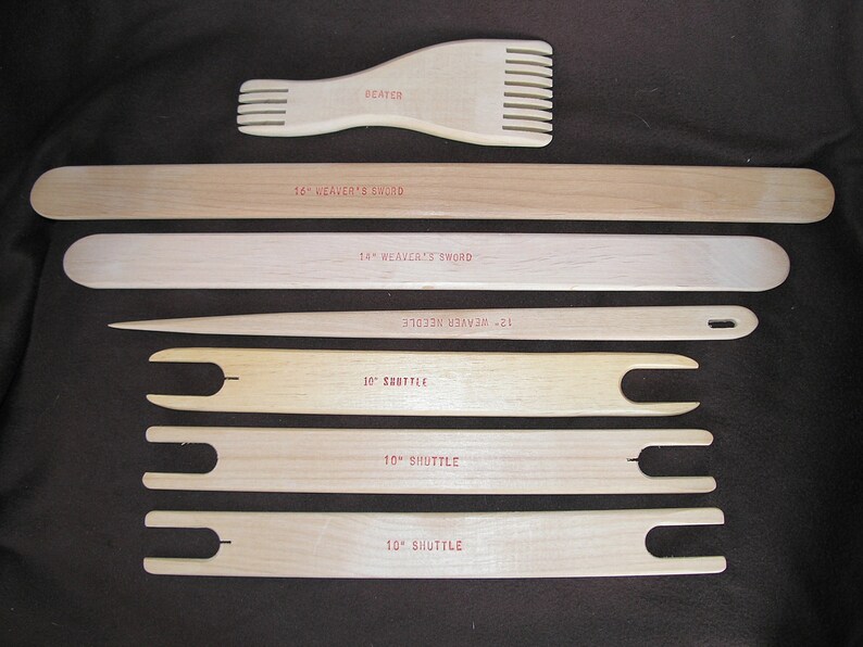 Wooden 7 Pcs. Weaving Tools Set. Combshuttlesweavers Sward Etsy