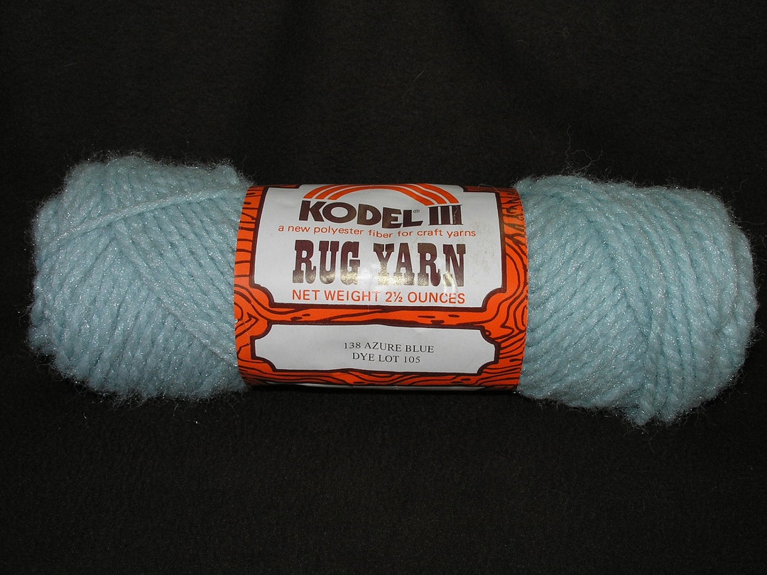 4 Skeins Rug Crafter Kodel Polyester Rug Yarn Azure Blue Etsy