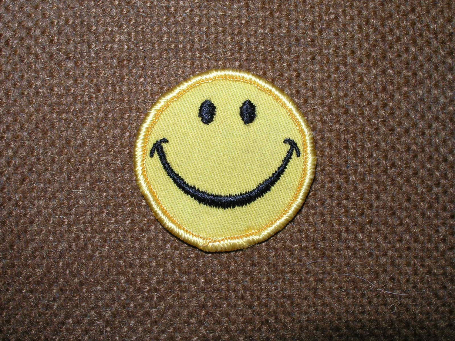 Vintage 1970s Embroidered Patch Smiley Face Wink 3" Diameter Unused Vintage 1970s Embroidered Patch Smiley Face Wink 3" Diameter Unused