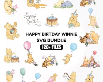 Classic Winnie The Pooh PNG Clipart Bundle, Boy Birthday , Vintage Pooh Baby Shower, Instant Digital Download