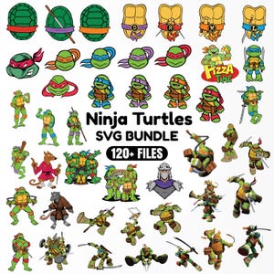 Ninja Turtles SVG Bundle, Ninja Turtles SVG PNG Alphabet Bundle, Ninja Turtles Layered svg Bundle, Cricut & Silhouette, Instant Download