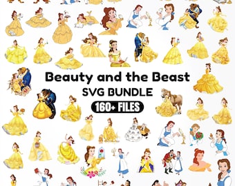Beauty and The Beast Svg Bundle , Beauty Svg Files for Cricut and Silhouette, Belle Svg, Princess Svg, Clipart Digital Download
