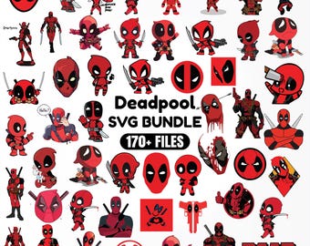Deadpool SVG Bundle, Superhero PNG, Baby Deadpool Svg, Deadpool Clipart, Cricut & Silhouette, Digital Vector Cut Files, Instant Download