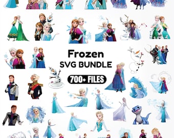 Frozen SVG Bundle, Elsa, Anna, Olaf SVG, Frozen Cricut Designs, Frozen Clipart, PNG Files, Instant Download, Perfect for Crafts