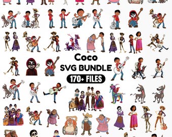 Coco PNG, Coco SVG, Coco clipart bundle, Miguel png svg, High Quality Coco images for birthday decorations, Cake toppers, shirts, and more!