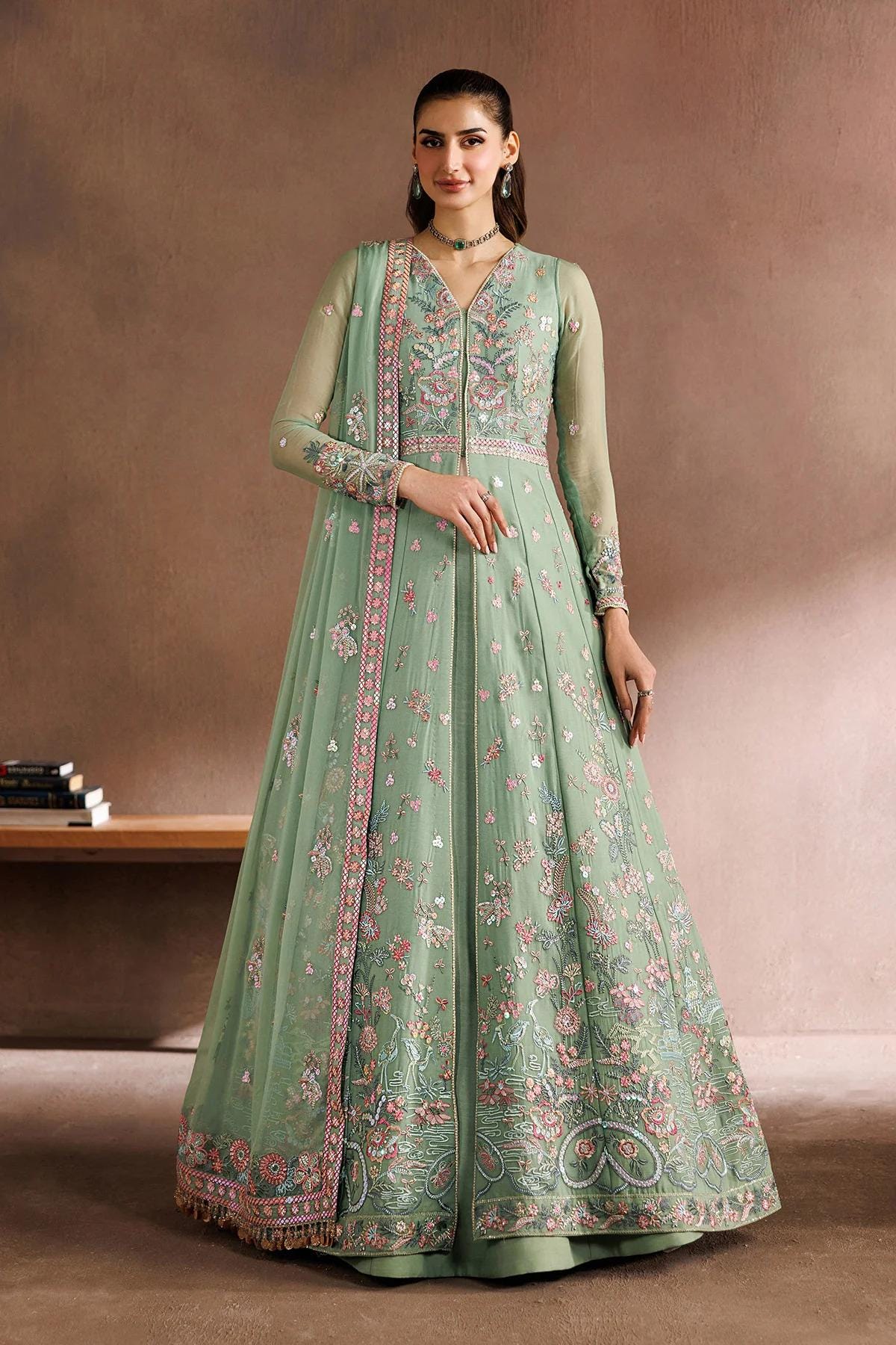 sage green eid dress [Final Sale]Elegant Sage Green Off Shoulder Evening Dress SS427