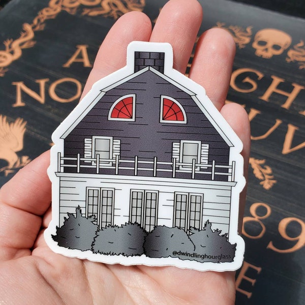 AMITYVILLE HORROR STICKER, Horror Sticker, Vinyl Sticker, Halloween Sticker, Waterproof Sticker, Laptop Decal, Car Decal, Amityville Horror