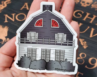 AMITYVILLE HORROR STICKER, Horror Sticker, Vinyl Sticker, Halloween Sticker, Waterproof Sticker, Laptop Decal, Car Decal, Amityville Horror