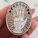 PALMISTRY ENAMEL PIN, Occult Pin, Halloween Pin, Witchcraft, Fortune Teller, Witch Pin, Moon Phase Pin Magic, Spooky, Palm Reader, Psychic