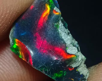 Falshy opal Raw Natural Ethiopian black Opal Rough multi Opal Raw jwellery making Gemstone Rough opal Rough Beautiful Raw 12x18x8mm 6.30 ct