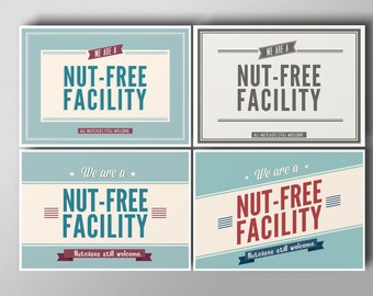 Nut-Free Facility Sign Cardstock Print - Nutcases Welcome