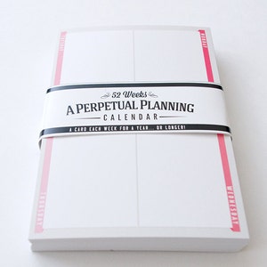 Perpetual Calendar A Year of One Weeks Desk or Portable Planner Postcard Set 52 Double-Sided Weekly Planner image 1