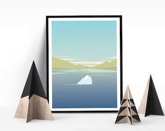 Iceberg - Digital Art Poster Print - East Coast