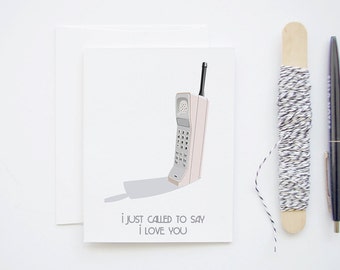 I Just Called To Say I Love You - Retro Vintage 80s Telephone Blank Greeting Card