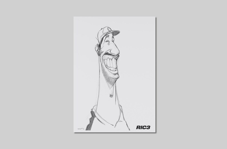 NEW Daniel Ricciardo Caricature Sketch Drawing F1 McLaren Driver image 2