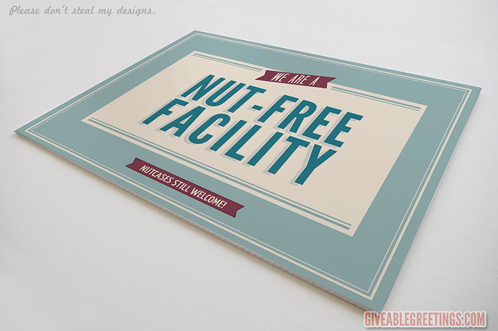 NutFree Facility Sign Nutcases Funny Retail Store Etsy